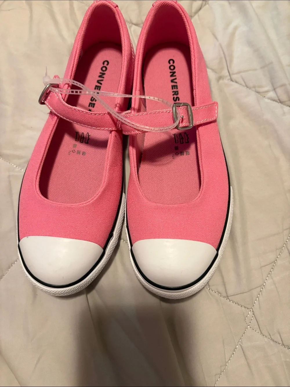 Converse Kids Pink Canvas Mary Jane Sneakers with Strap